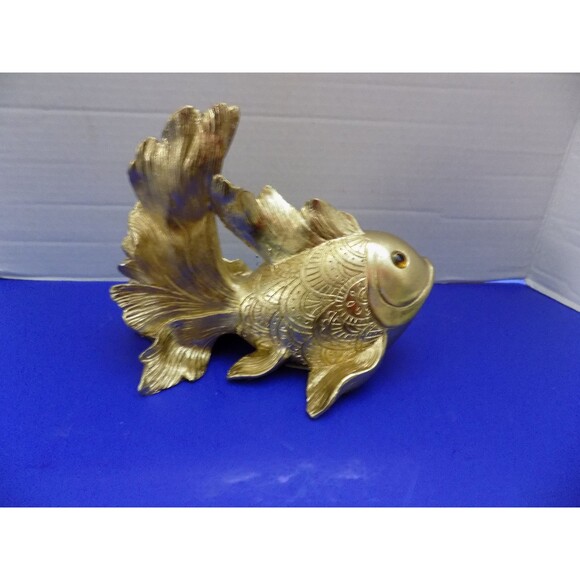 NEW Fancy Goldfish Fish  Statue Figurine Oriental Home Decor - Picture 5 of 5